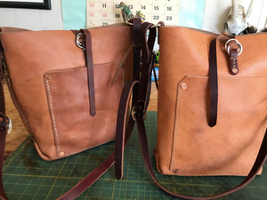 Natural Leather Messenger/Tote